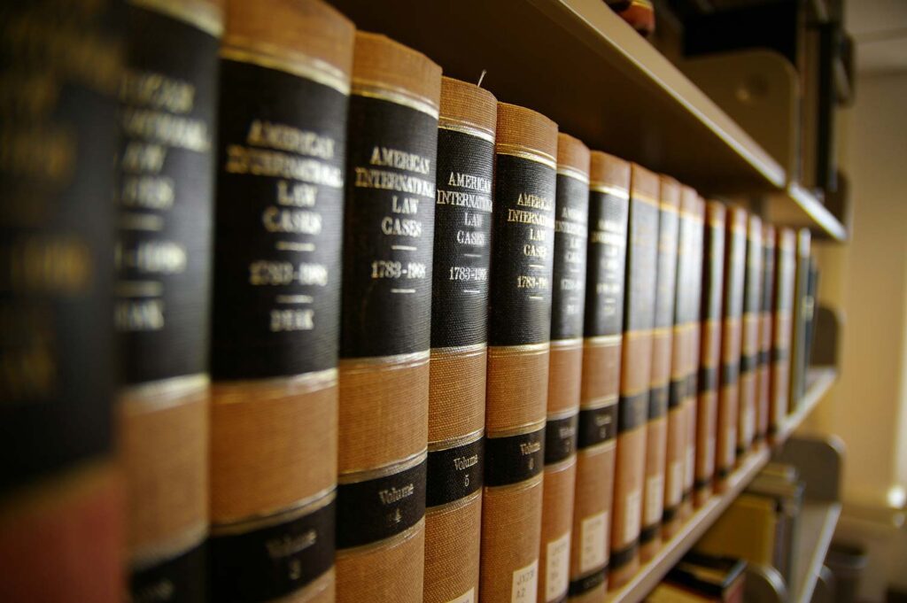 American Law Cases books on a shelf